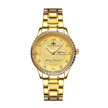FOURRON Diamond Full Gold Double Calendar Luminous Men Watch Fashion Business Prestige Luxury Quartz Watches relogio masculino FOURRON Diamond Full Gold Double Calendar Luminous Men Watch Fashion Business Prestige Luxury Quartz Watches relogio masculino