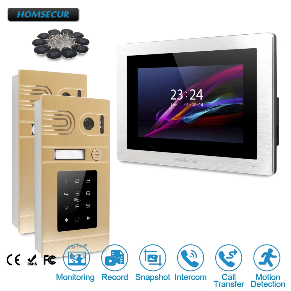 

HOMSECUR 7" Video&Audio Home Intercom+Touch Screen Monitor for Home Security BC071-G+BM714-S