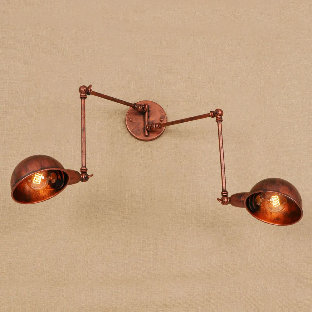 DOXA классический винтажный настенный светильник светодиодный Железный настенный светильник ржавая промышленная труба с двойными головками Домашнее освещение светильники обеденные бра