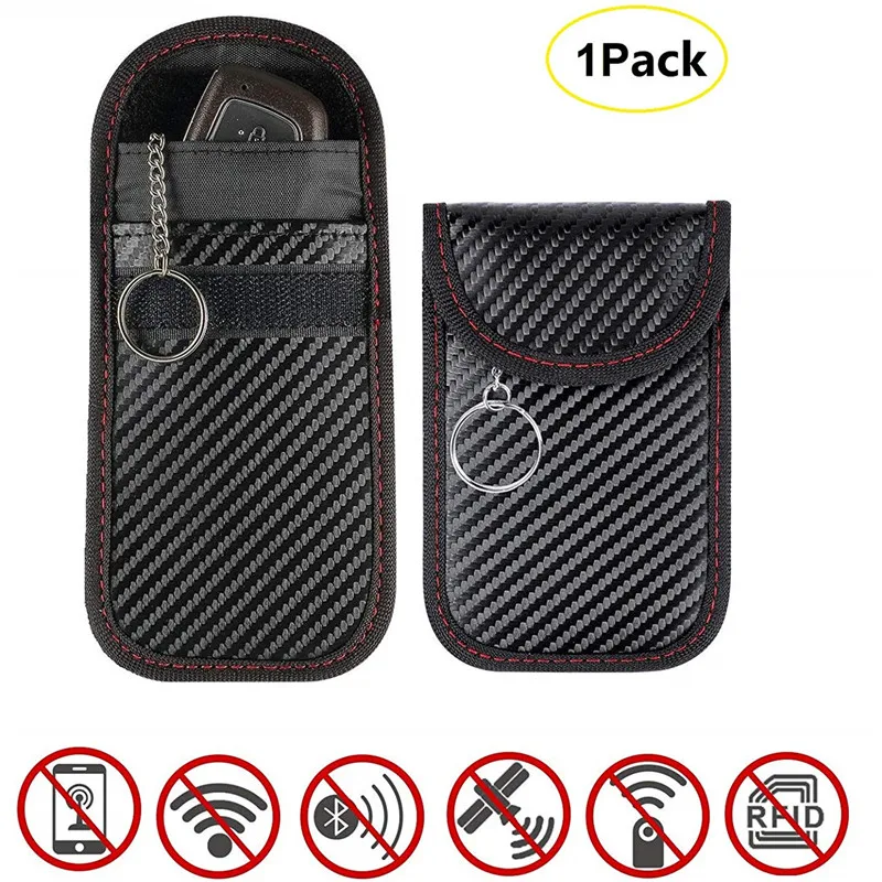 Keyless Entry Car Keys Signal Guard Blocker Box Fob Protector RFID Blocking Large Storage Case For Smart Keys Phones Cards Leather Anti-Theft Safe Faraday Cage AebitsryFaraday Box