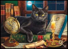 Embroidery Counted Cross Stitch Kits Needlework   Crafts 14 ct DMC Color DIY Arts Handmade Decor   Black Cat by Candlelight