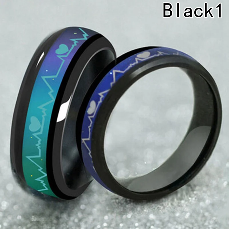 

1pc Fine Jewelry Temperature Changing Color Feeling Ring Party Supplies Emotion Creative Gift thermochromic stainless steel ring