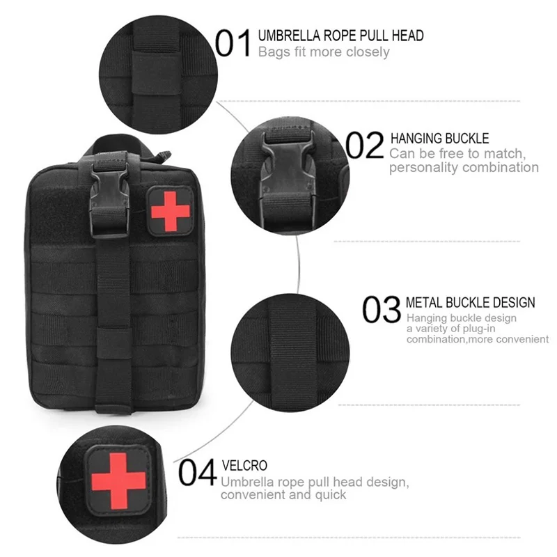 Travel First Aid Kit Bag Outdoor Sport Bag Pouch Tactical Emergency First Aid Bag Military Medical Kit Survival Waterproof Bag