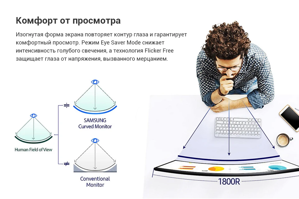 Монитор Samsung 23." C24F396FHI изогнутый чёрный