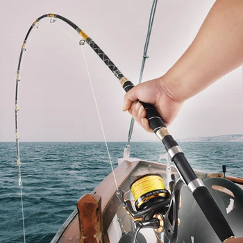 

boat fishing rod 1.8m carbon fiber jigging rod fishing pole lure weight 150-350g line weight 20-40lb seawater rod