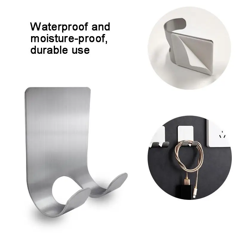 1Pcs Wall-mounted Stainless Steel Razor Holders Wall Adhesive Shaver Storage Racks Kitchen Door Bathroom Sticky Hooks For Plugs (19)