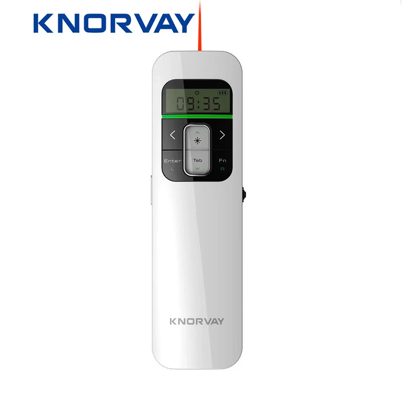 Wireless Presenter Rechargeable PPT PowerPoint Clicker Presentation Remote Multi Function Laser Pointer with Timer LCD Display