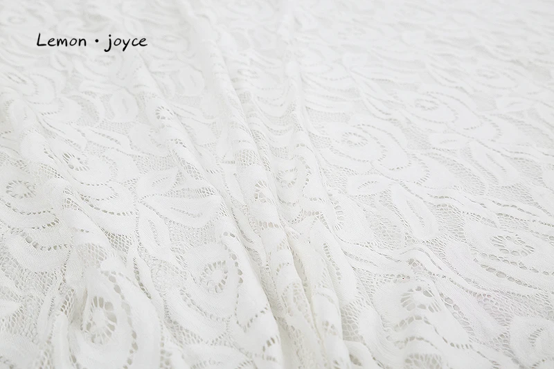 Чистый белый цветочный Элегантный французский кружева для свадебного платья платье для выпускного бала платья