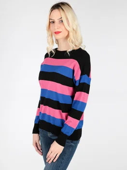 

O-neck colorful strip sweater