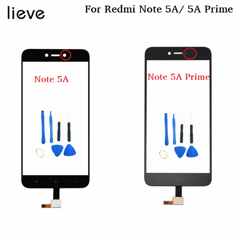lieve 5.5''mobile screen for Xiaomi Redmi Note5A Note5A Prime 5 a 5a prime touch screen digitizer outer glass panel replacement sensor