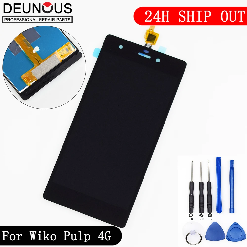 

New For Wiko Pulp 4G LCD Display + Touch Screen digitizer Assembly For Wiko Pulp 4G Touch Pannel Free Shipping with Tools