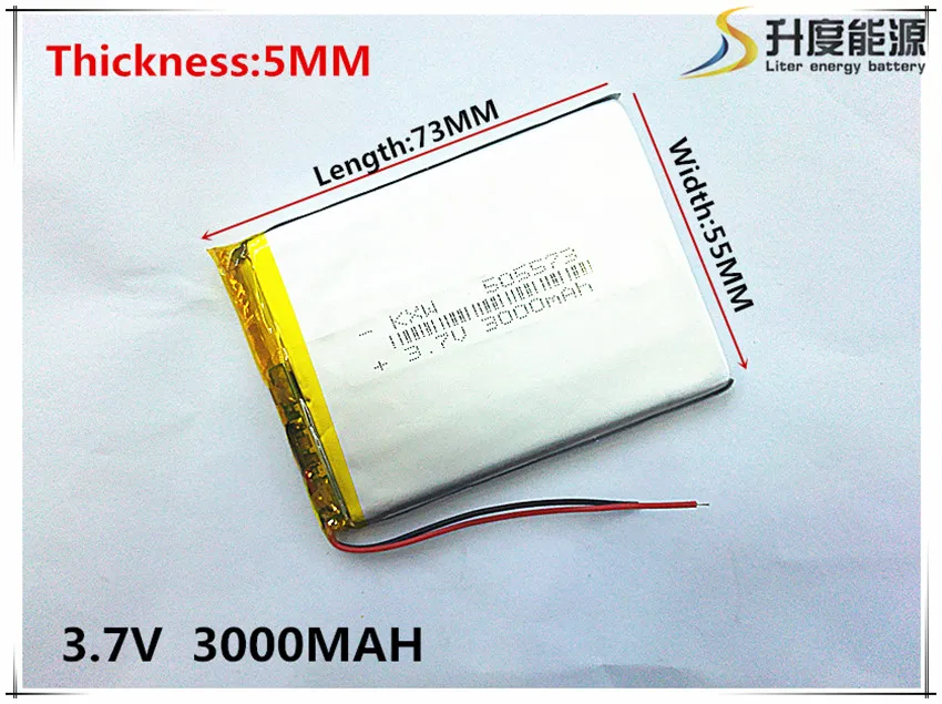 

Factory Direct MP3, MP4, navigation , security instrument-specific polymer battery 505573 3.7V 3000MAH