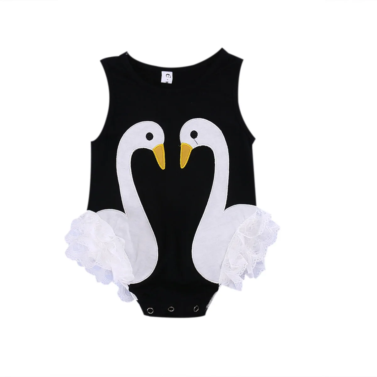 

2017 Cute Newborn Baby Kids Girls Swan Lace Romper Jumpsuit Playsuit Outfits Sunsuit Children Clothes