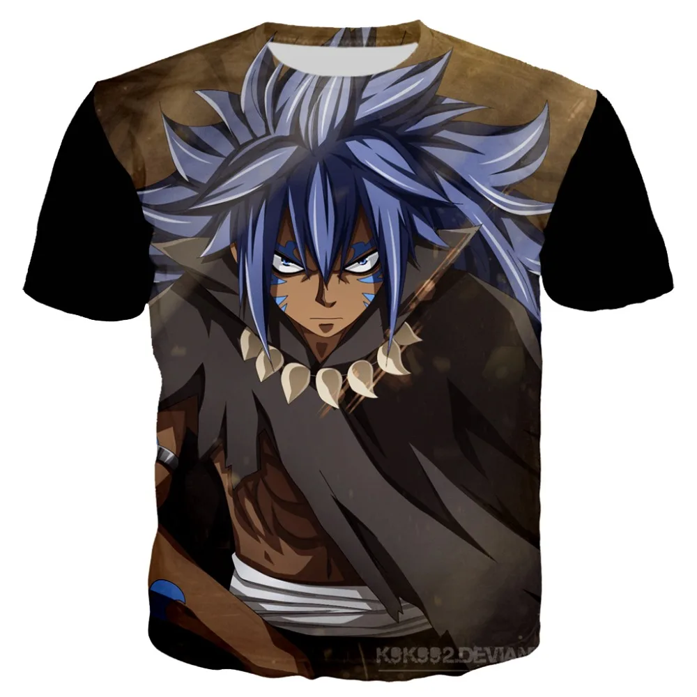 Unisex Fairy Tail Anime Print Tee Casual 3D T-Shirt Women Men Short Sleeve Tops
