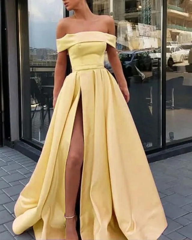 vestido de gala amarelo