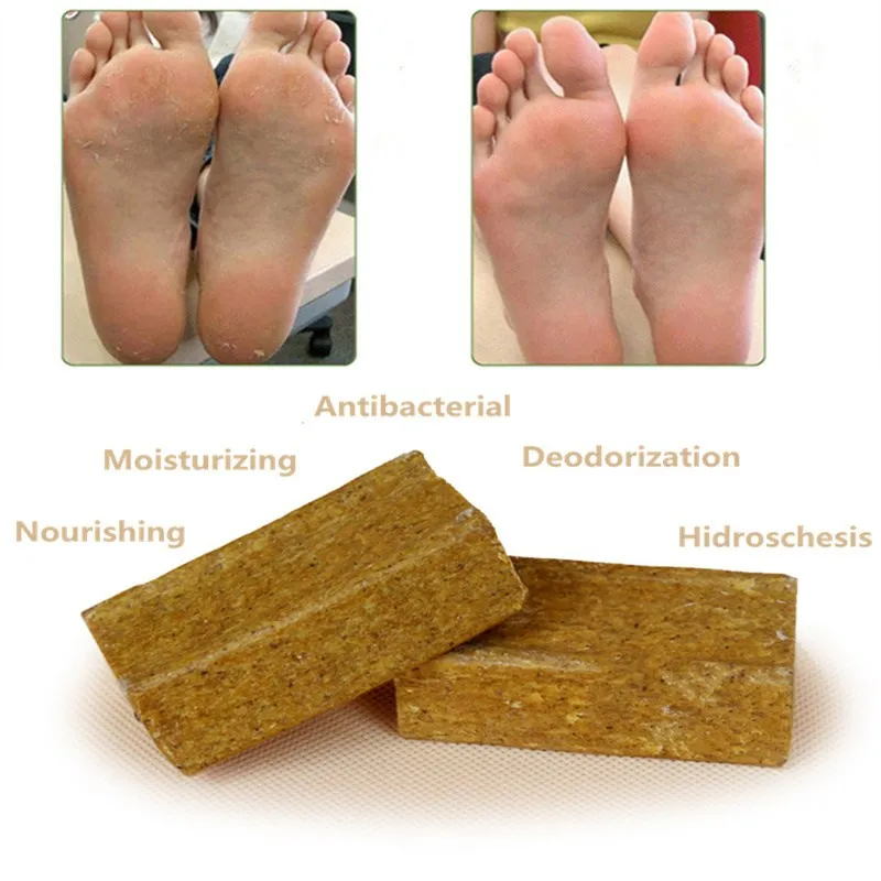 1pc Foot Bath Soap Natural Herbs Foot Odor Smell Remover Massage Antibacterial Soap Dry Skin
