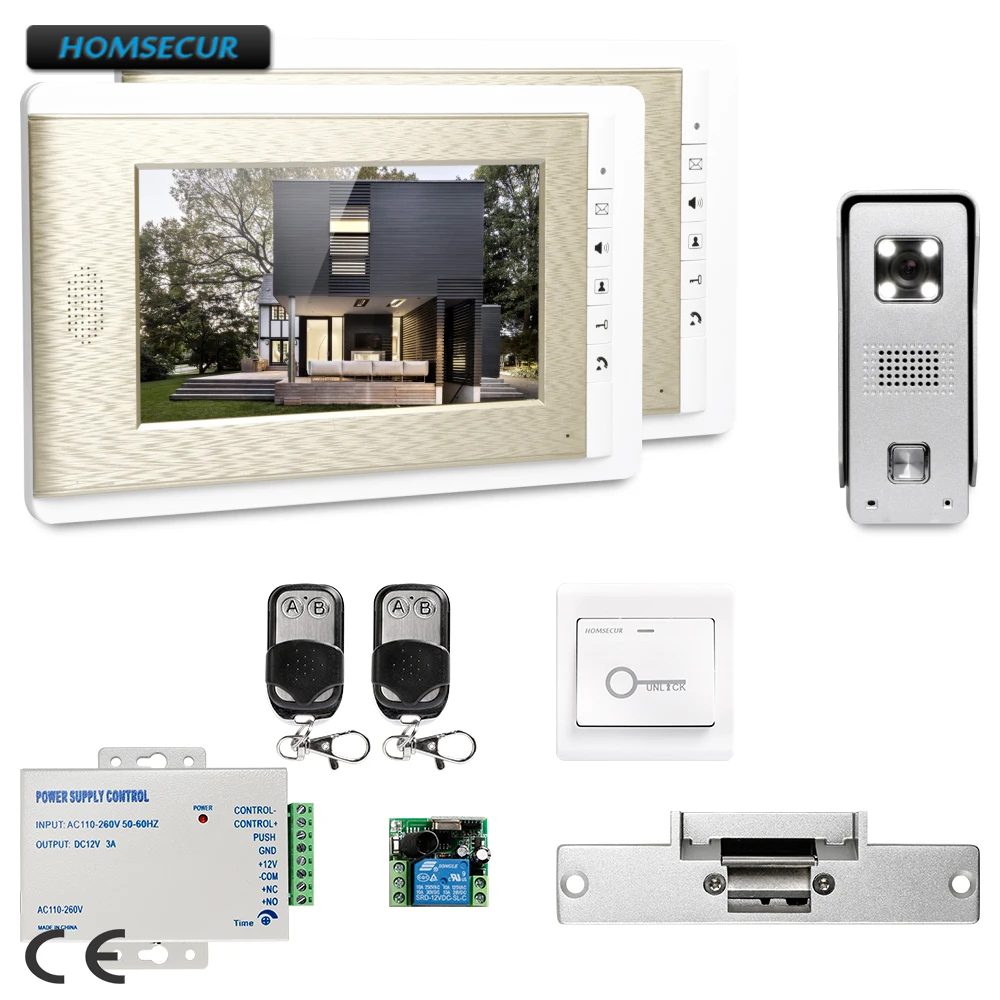 

HOMSECUR 7inch Hands-free Video Door Entry Call System Electric Strike Lock Set Included XC002+XM708-G