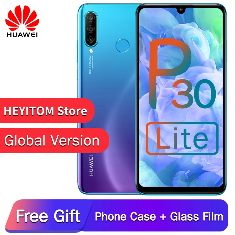 

Global Version Original Huawei P30 Lite Nova 4e Smartphone Octa Core Android 9.0 FingerPrint ID 3340mAh 4Cameras Phone