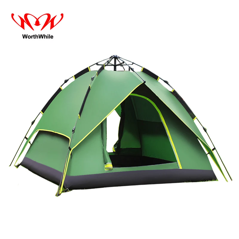 WorthWhile Automatic Tents for 3 4 Person Hiking Camping Waterproof Oxford Three Usagein Tents