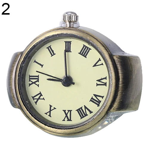 

Women's Vintage Punk Style Creative Round Alloy Quartz Finger Ring Watch