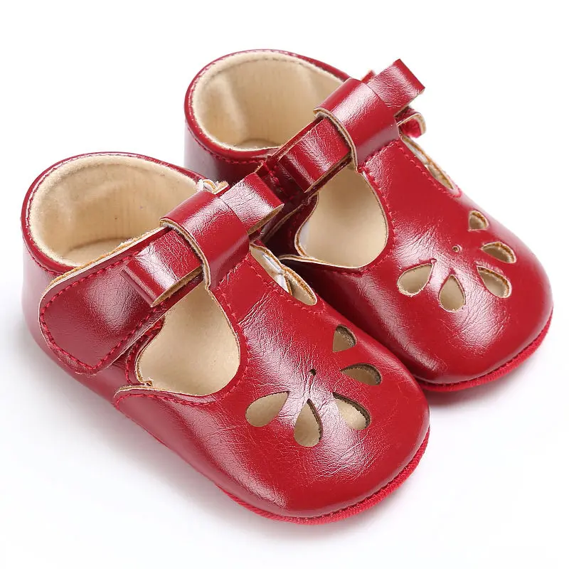Милое платье для девочек детское платье принцессы детская кроватка, туфли, ползунки спортивная детская обувь для малышей на возраст от 0 до 18 месяцев - Цвет: Красный