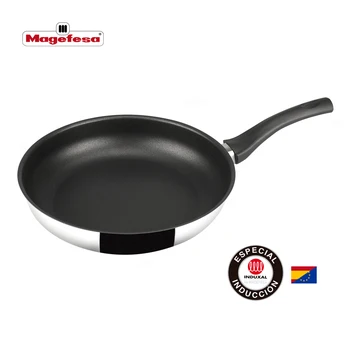 

Fry Pan MAGEFESA ESSENCIAL Nonstick Double Layer, Steel Stainless, Compatible con todo Fire type, INDUCTION 24 cm