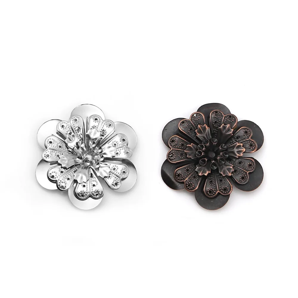 

Iron Based Alloy Embellishments Flower Antique Copper (Can Hold ss10 Pointed Back Rhinestone) 49mm(1 7/8") x 45mm(1 6/8"),10 PCs