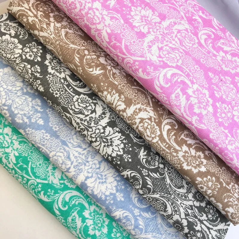 IV печать 100% хлопок грубая ткань Ситцевая 125GSM ширина 150 см дамасский орнамент