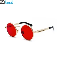 Zilead стимпанк круглые металлические солнцезащитные очки для мужчин и женщин зеркальные солнцезащитные очки Брендовые дизайнерские ретро винтажные UV400 Солнцезащитные очки