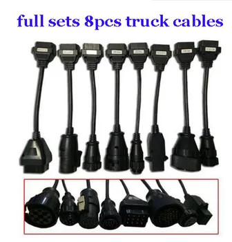 

super price full set 8pcs truck cables on vd TCS CDP WOW snooper multidiag pro TCS diagnostic tool connector cable in stock