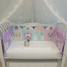 Бортики в кроватку для новорожденного в детскую кроватку бортики домики бортики подушки девочки