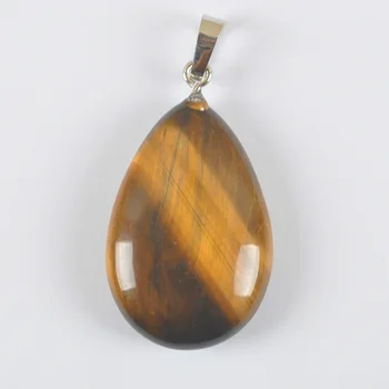 

Tigereye Stone Bead Pendant Water-drop Fashion Jewelry For Woman Gift S3051