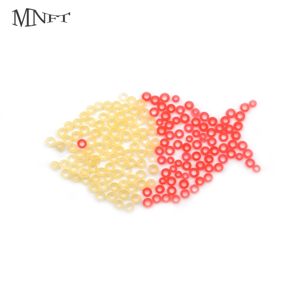 

MNFT 300PCS/Packs Micro Pellet Bait Bands Match Fishing Terminal Tackle Pale Yellow Red Bait Rubber