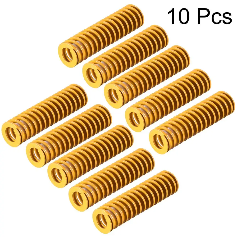 

UXCELL 10pcs Stainless Steel Coil Extended Compressed Springs Spiral Stamping Light Load Compression Mould Die Spring Yellow