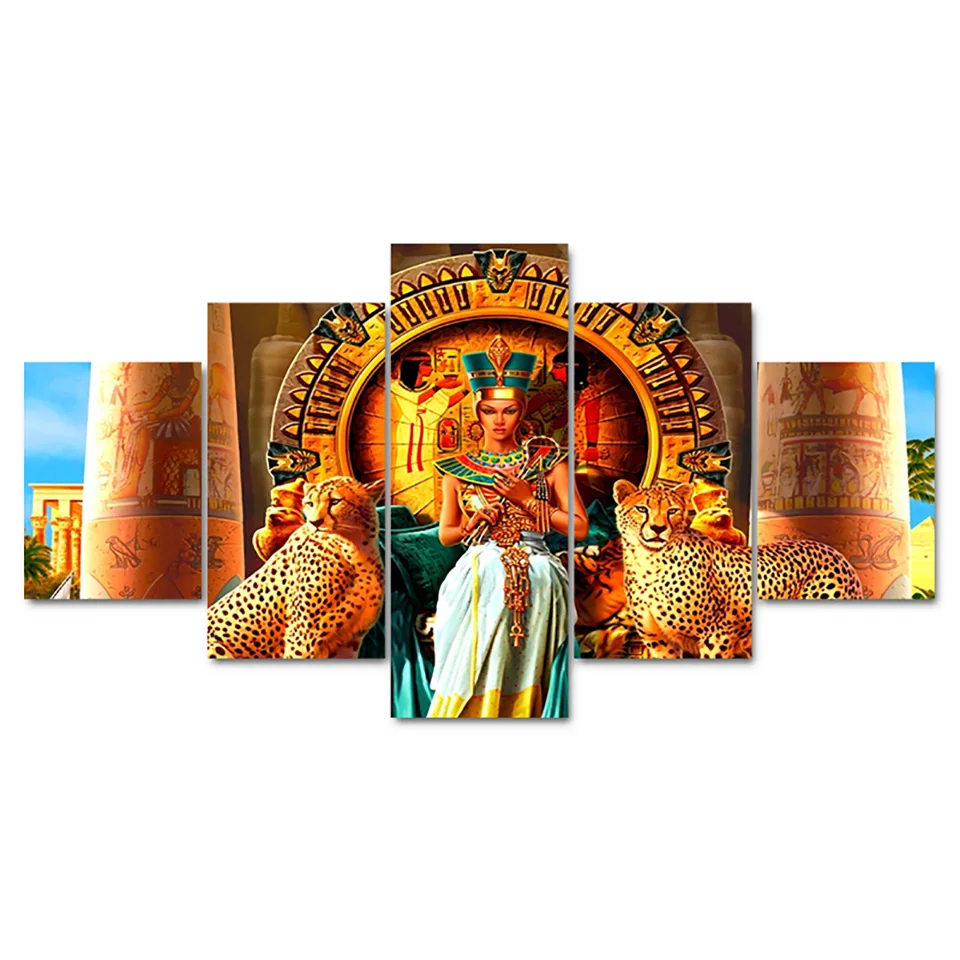 

Living Room HD Printed Modern Painting On Canvas 5 Piece/Pcs Egyptian Queen Modular Picture Wall Art Home Decor Posters Frame