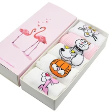 5 пар/уп. милые Мультяшные женские носки Гарфилд/Розовая пантера/Песчаные Щеки Harajuku Kawaii забавные женские носки с подарочной коробкой