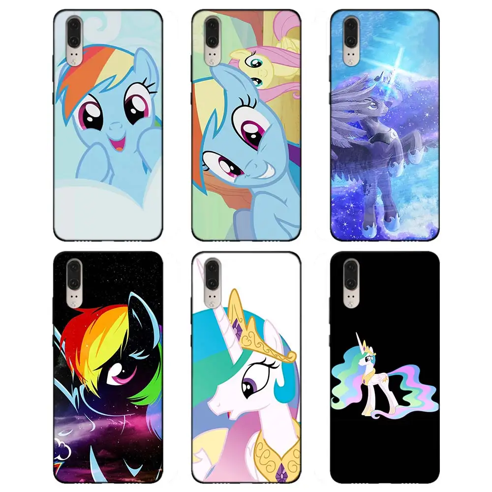 

My Little Pony Friendship Soft TPU Silicone Black Cases Cover for Huawei P8 P9 Lite 2017 P10 P20 Lite Mate 10 Lite P Smart