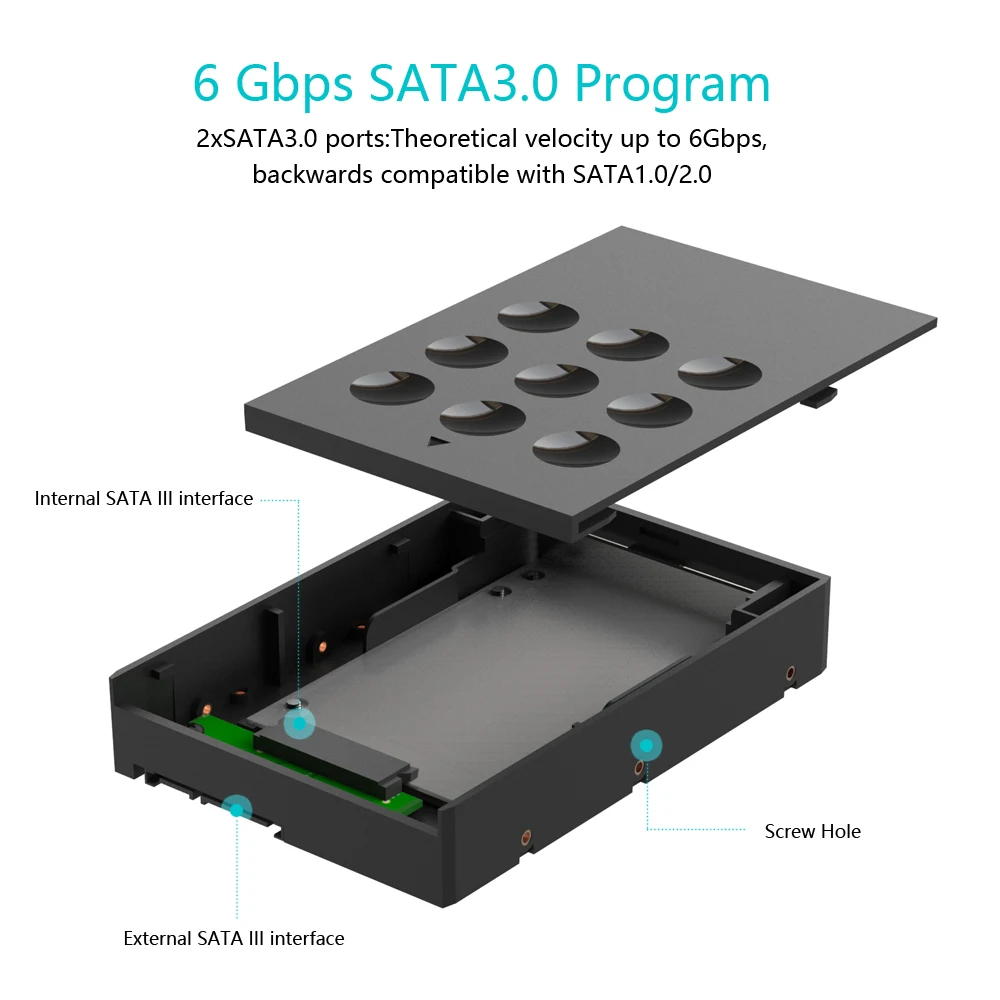 Ineo без инструментов SATA HDD Монтажный адаптер кронштейн для 2,5 дюймов до 3,5 дюймов SATA SSD жесткий диск конвертер [2549]