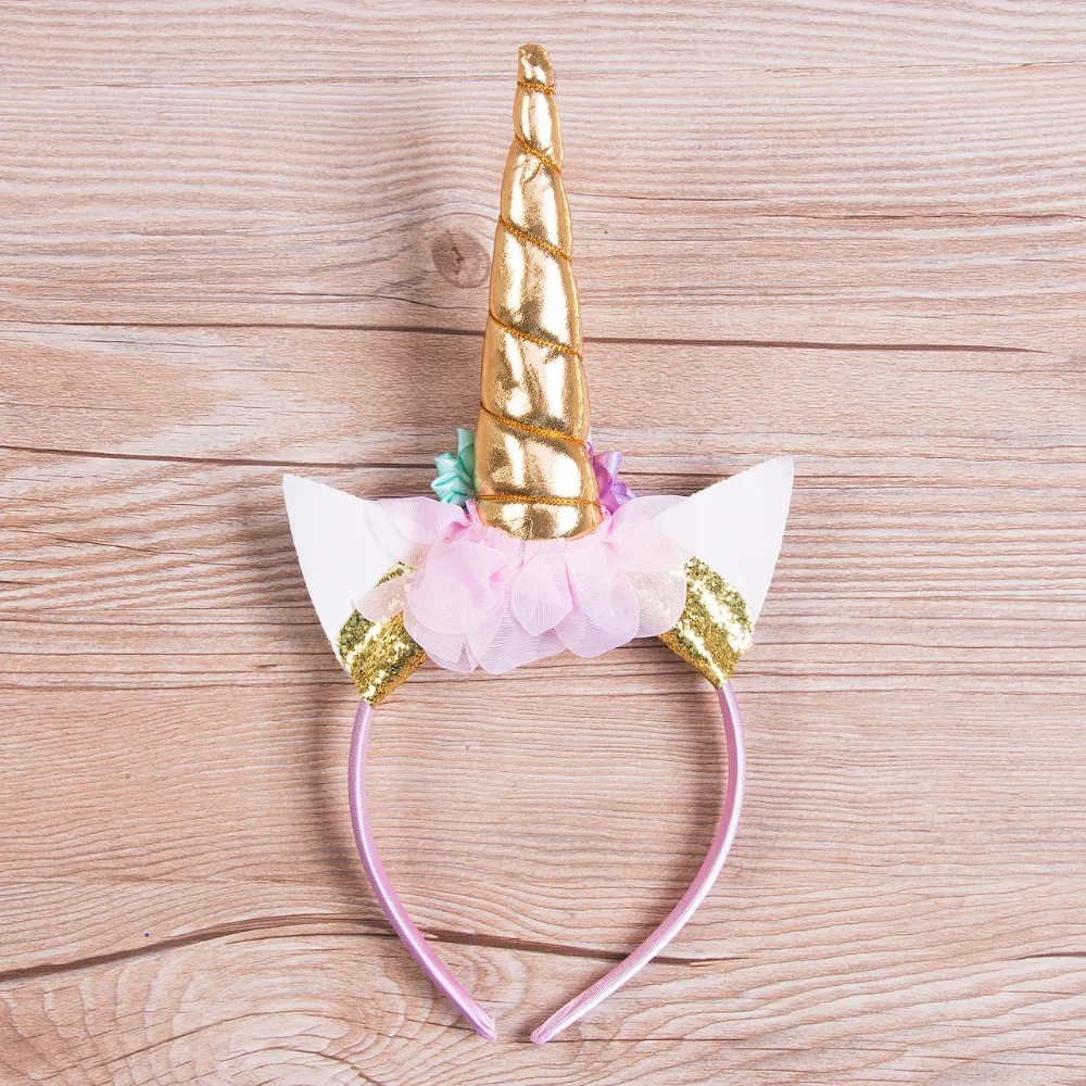 Glitter Unicorn Horn Hairband Headband Fancy Dress Kids Party Cosplay Magical
