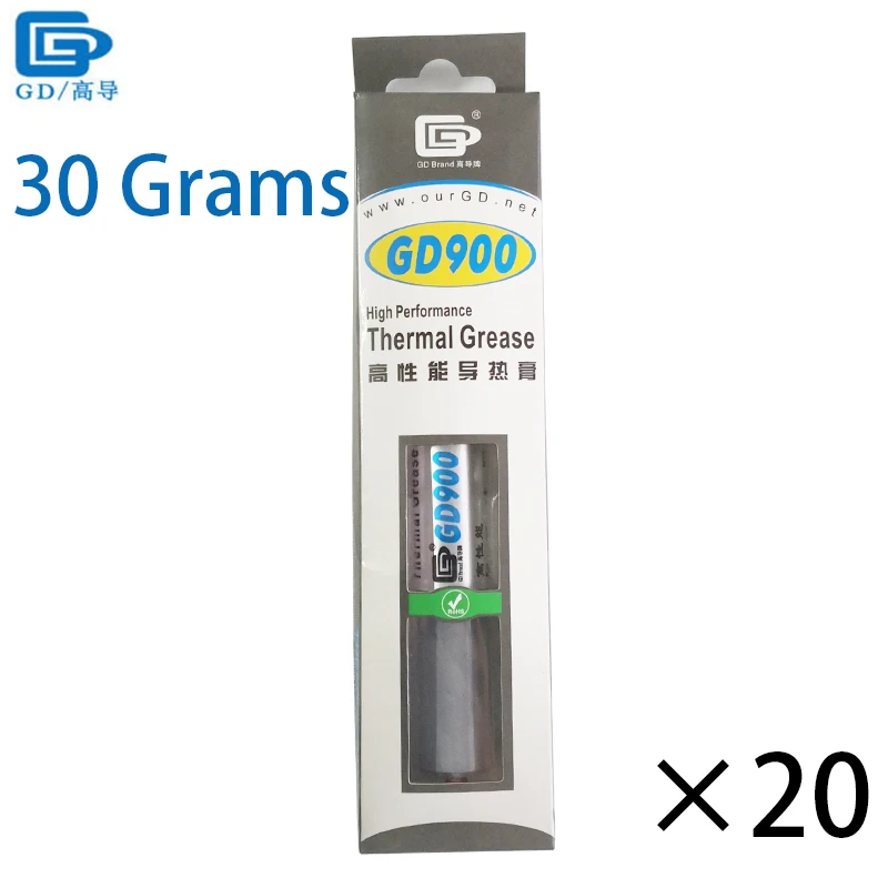 

GD900 Thermal Conductive Grease Paste Silicone Plaster Heat Sink Compound 20 Pieces Net Weight 30 Grams High Performance BX30