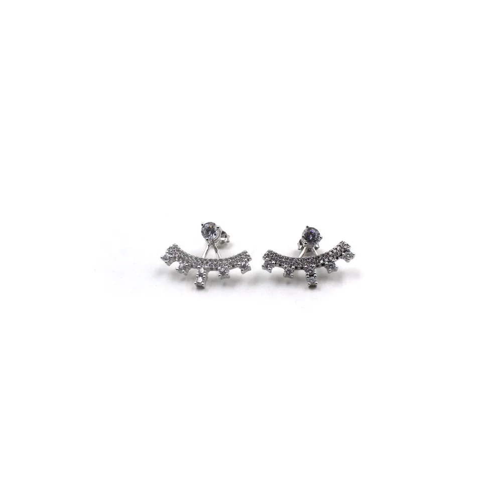 

White Gold Vermeil 925 Sterling Silver Piano Shape Earrings