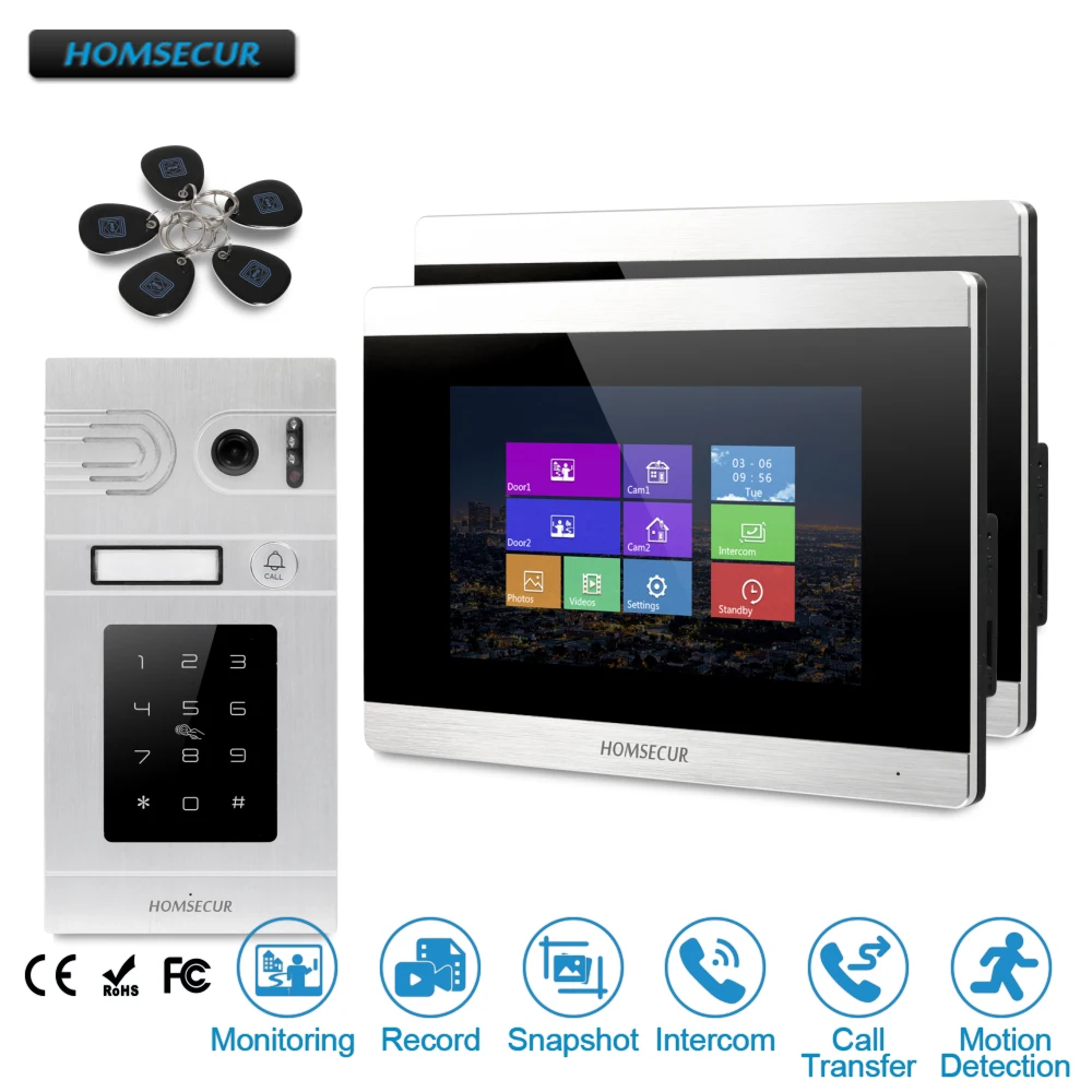 HOMSECUR 7\ Wired Hands-free Video Door Entry Phone Call System Door Intercom Motion Detection BC071-S+BM715-S HOMSECUR 7\ Wired Hands-free Video Door Entry Phone Call System Door Intercom Motion Detection BC071-S+BM715-S