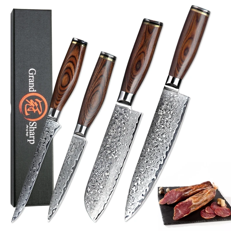 Набор кухонных ножей шеф повара Santoku универсальный нож для обвалки vg10 японские