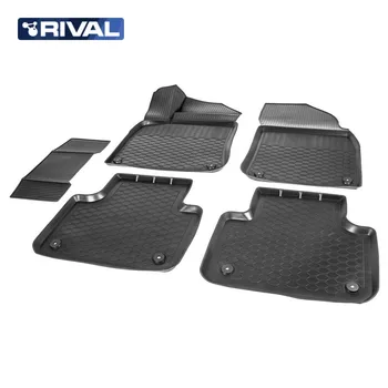 

For Volkswagen Touareg III 2018-> Mats in salon 5 шт/компл. Polyurethane [Rival 15808004]