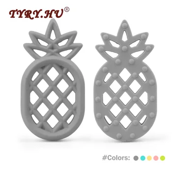 

TYRY.HU Pineapple Shaped Baby Teethers 1Pc BPA Free Baby Teething Toys Food Grade Tooth Nursing Chewed Silicone Beads Multicolor