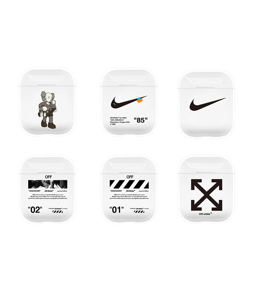 

Transparent Hard Wireless Earphone Charging Box street trend design case for AirPods 1 2 OW Protective Cover covers for AirPods