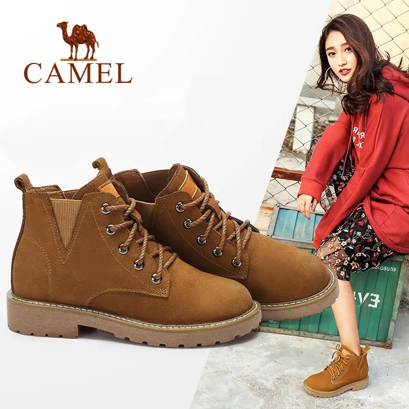 CAMEL/женские ботинки коллекция 2018 года зимние короткие в британском стиле