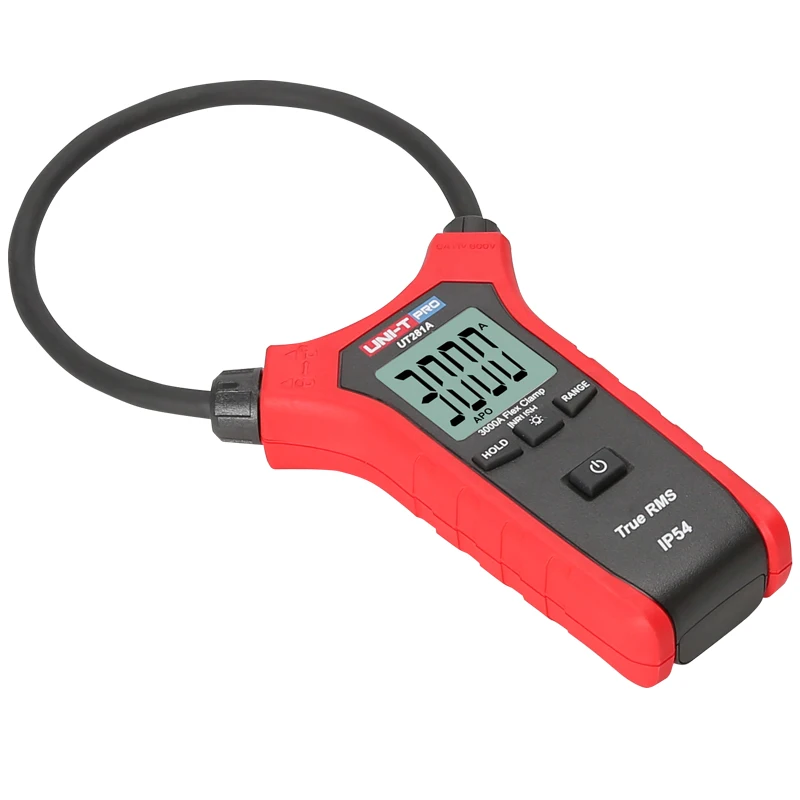 UNI-T UT281A/UT281C/UT281E True RMS Flex Clamp; 3000A AC True RMS Clamp Meter, дисплей низкого напряжения/цифровое удержание/подсветка