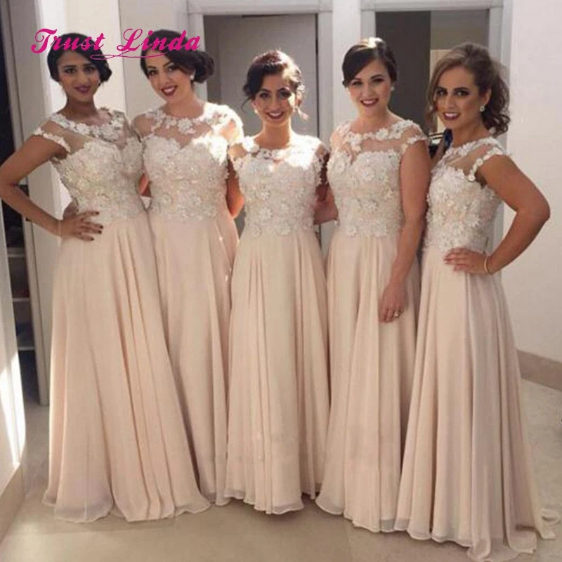 plus size champagne bridesmaid dress