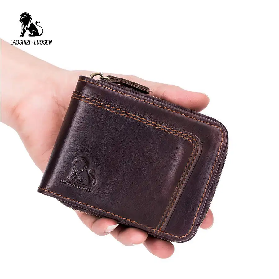 

Genuine Cowhide Leather Men Wallets Small Coin Short Purse Fashion Dollar Carteira Masculina Card Holder for Money Bag Male